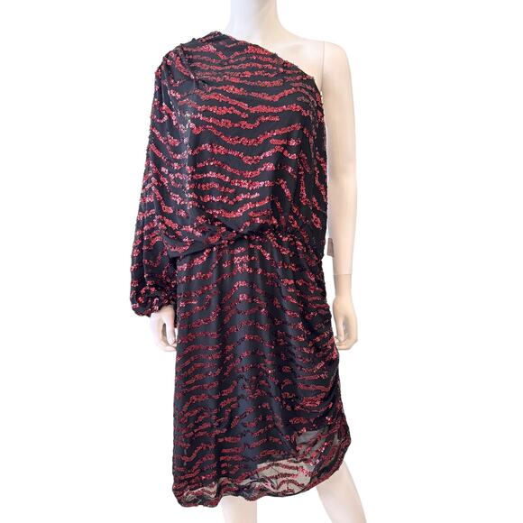 CITY CHIC Women's Ruby Sequin Stripe Mini Dress Size M/18 - Picture 4 of 10
